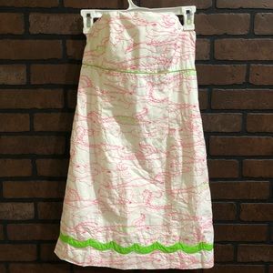 Lilly Pulitzer Franco Alligator Strapless Dress